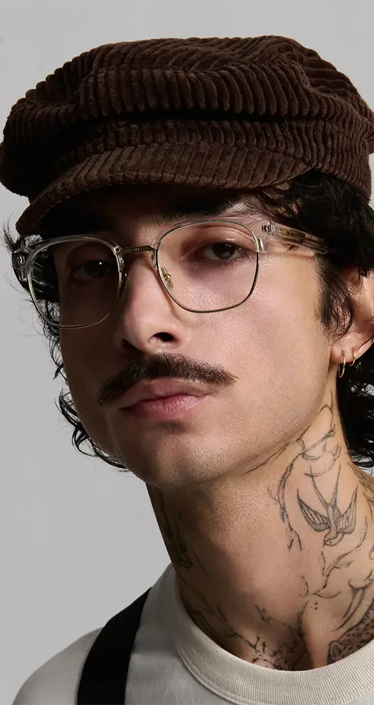 Einstoffen brillenmode